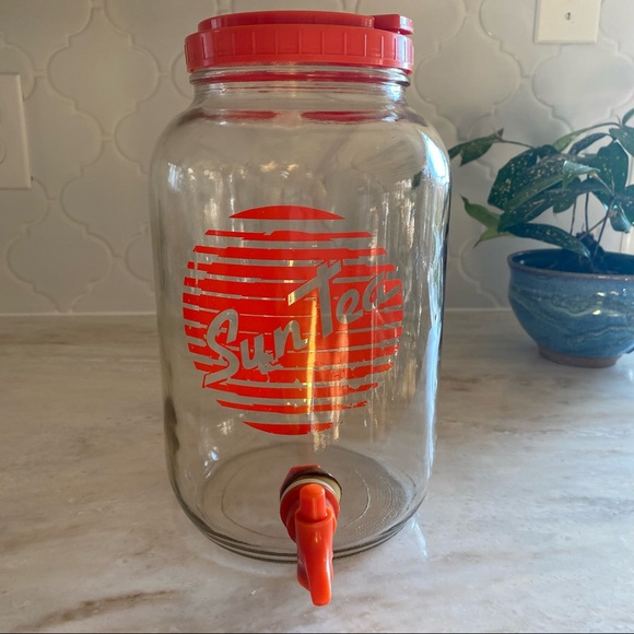 sun tea Kitchen Vintage Orange Glass Sun Tea Container Poshmark